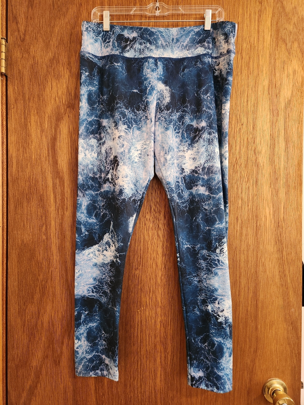 Guy Harvey Navy and White Ocean Wave Kids Leggings